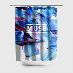 Шторка для душа MUSE: Blue Colours, цвет: 3D-принт