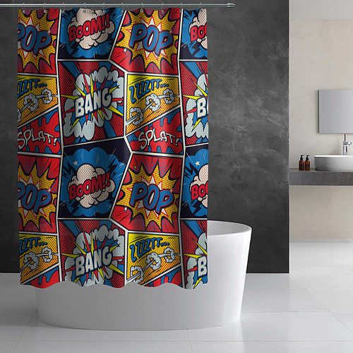 Шторка для ванной Pop art pattern / 3D-принт – фото 2
