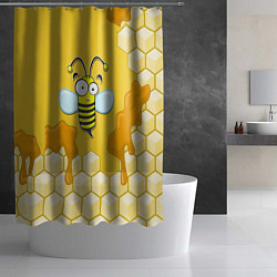 Шторка для душа Веселая пчелка, цвет: 3D-принт — фото 2