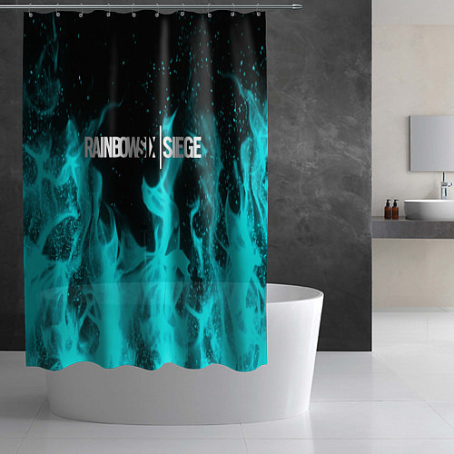 Шторка для ванной R6S: Turquoise Flame / 3D-принт – фото 2