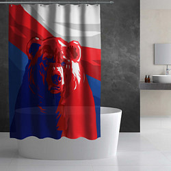 Шторка для душа Российский медведь, цвет: 3D-принт — фото 2