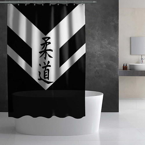 Шторка для ванной Дзюдо: иероглифы / 3D-принт – фото 2