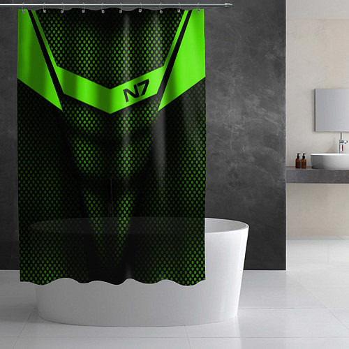 Шторка для ванной N7: Green Armor / 3D-принт – фото 2
