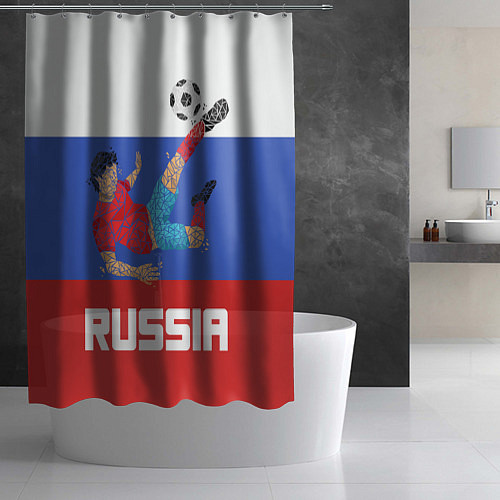 Шторка для ванной Russia Footballer / 3D-принт – фото 2