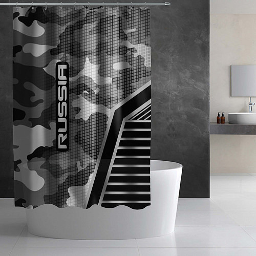 Шторка для ванной Russia: Grey Camo / 3D-принт – фото 2