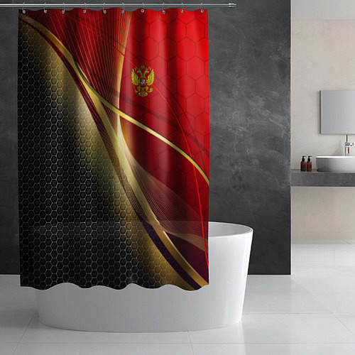 Шторка для ванной RUSSIA SPORT: Gold Collection / 3D-принт – фото 2