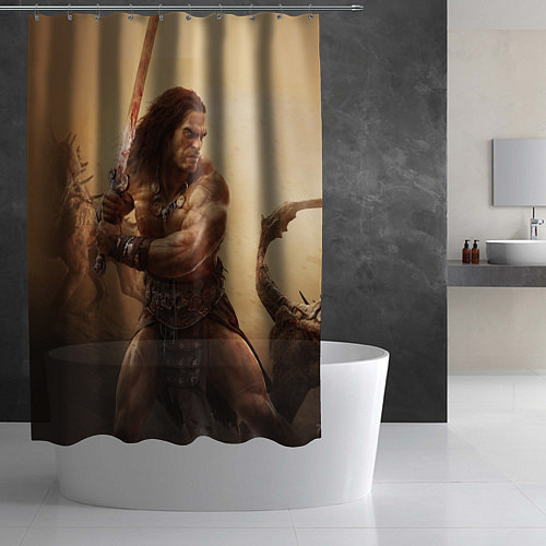 Шторка для ванной Конан-варвар / 3D-принт – фото 2