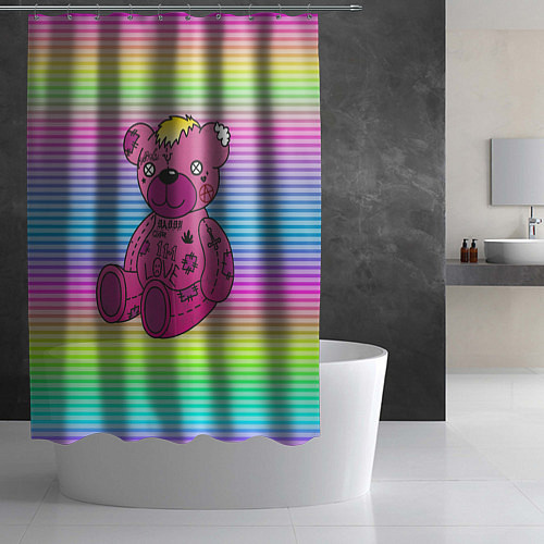 Шторка для ванной Lil Peep Bear / 3D-принт – фото 2