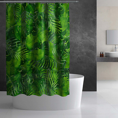 Шторка для ванной Тропический лес / 3D-принт – фото 2