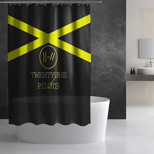 Шторка для ванной Twenty One Pilots: Yellow Lines / 3D-принт – фото 2