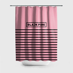 Шторка для душа Black Pink: Black Stripes, цвет: 3D-принт