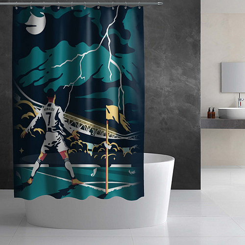 Шторка для ванной Ronaldo lightning / 3D-принт – фото 2