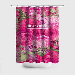 Шторка для душа Black Pink: Abstract Flowers, цвет: 3D-принт