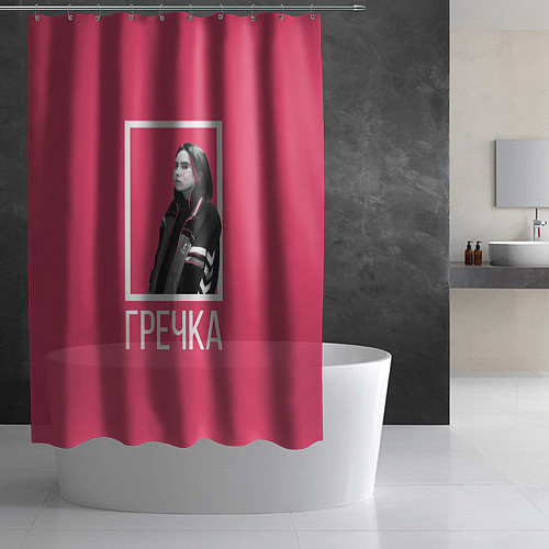 Шторка для ванной Гречка: розовое настроение / 3D-принт – фото 2
