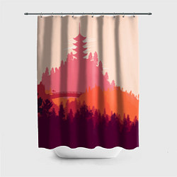 Шторка для душа Firewatch City, цвет: 3D-принт
