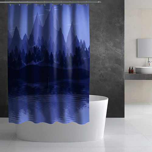 Шторка для ванной Firewatch Mountains / 3D-принт – фото 2
