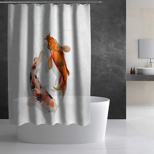 Шторка для ванной Рыбы удачи / 3D-принт – фото 2