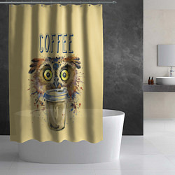 Шторка для душа Owls like coffee, цвет: 3D-принт — фото 2
