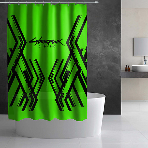 Шторка для ванной Cyberpunk 2077: Acid Green / 3D-принт – фото 2