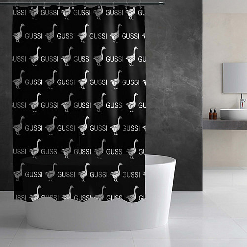 Шторка для ванной GUSSI: Black Pattern / 3D-принт – фото 2