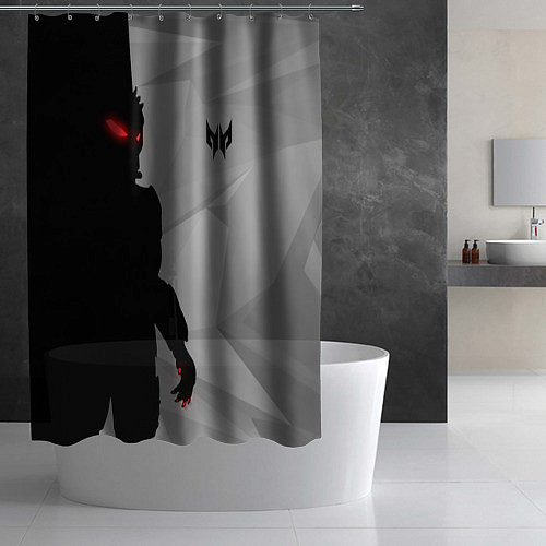 Шторка для ванной Силуэт хищника / 3D-принт – фото 2