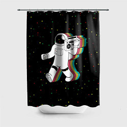Шторка для душа Космонавт с магнитофоном, цвет: 3D-принт