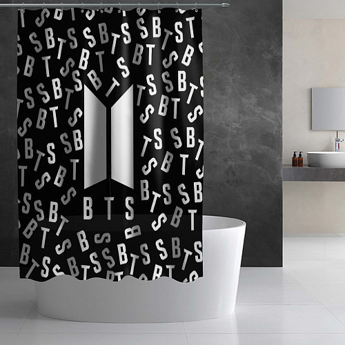 Шторка для ванной BTS: Black Style / 3D-принт – фото 2