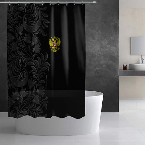 Шторка для ванной Герб России и орнамент / 3D-принт – фото 2