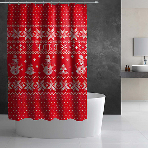 Шторка для ванной Новогодний Илья / 3D-принт – фото 2
