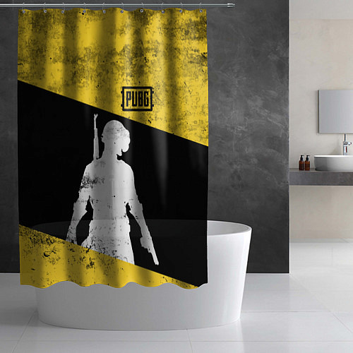 Шторка для ванной PUBG: Yellow Grunge / 3D-принт – фото 2