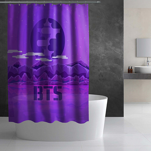 Шторка для ванной BTS: Violet Mountains / 3D-принт – фото 2