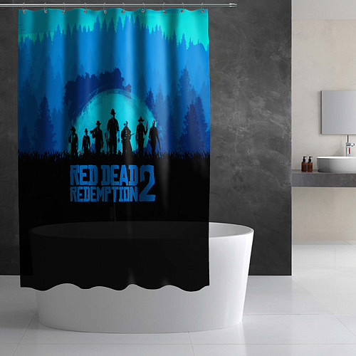 Шторка для ванной RDR 2: Blue Style / 3D-принт – фото 2