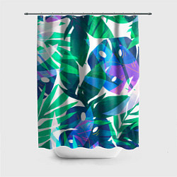 Шторка для душа Зеленые тропики, цвет: 3D-принт