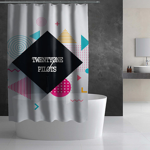 Шторка для ванной Twenty One Pilots: Geometry / 3D-принт – фото 2