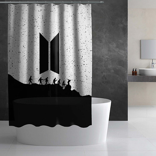 Шторка для ванной BTS: Black Stars / 3D-принт – фото 2