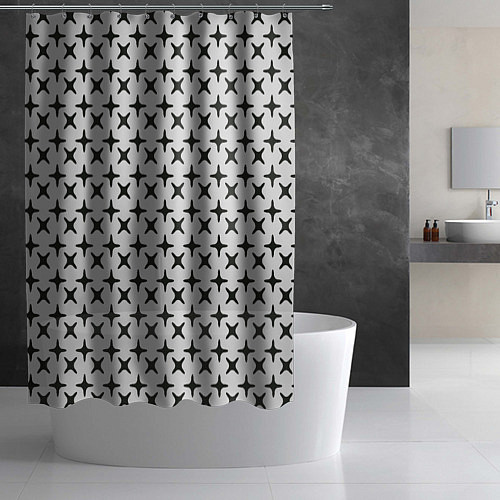 Шторка для ванной Геометрические крестики / 3D-принт – фото 2