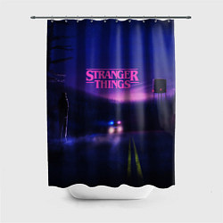 Шторка для душа Stranger Things: Neon Road, цвет: 3D-принт