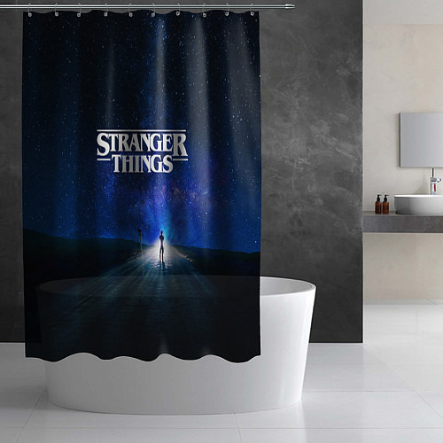 Шторка для ванной Stranger Things: Road Light / 3D-принт – фото 2