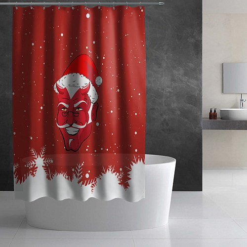 Шторка для ванной Сатана Санта / 3D-принт – фото 2