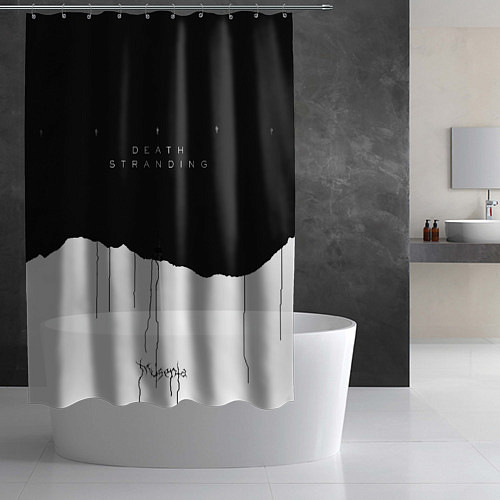 Шторка для ванной Death Stranding: Black & White / 3D-принт – фото 2