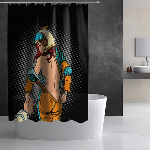 Шторка для ванной Cosmic Love / 3D-принт – фото 2