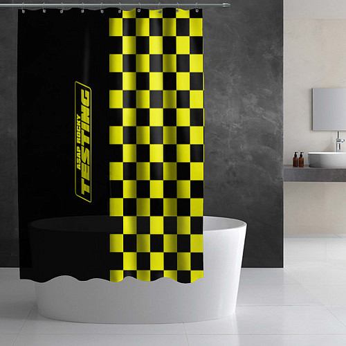 Шторка для ванной Testing ASAP Rocky: Yellow Grid / 3D-принт – фото 2
