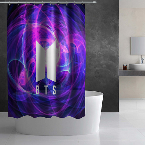 Шторка для ванной BTS: Violet Neon / 3D-принт – фото 2