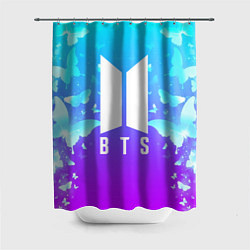 Шторка для душа BTS: Violet Butterflies, цвет: 3D-принт