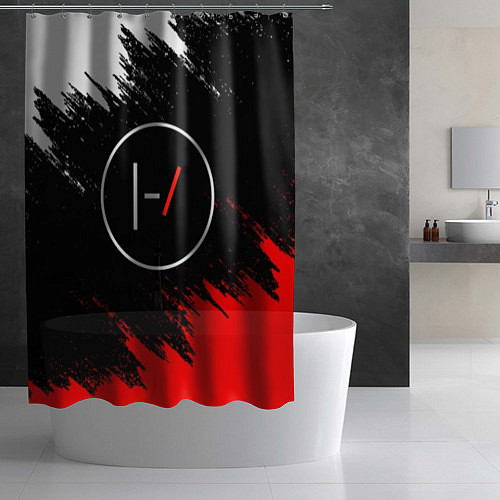 Шторка для ванной 21 Pilots: Black & Red / 3D-принт – фото 2