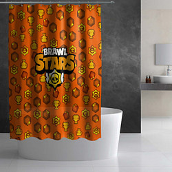 Шторка для душа Brawl Stars: Orange Team, цвет: 3D-принт — фото 2