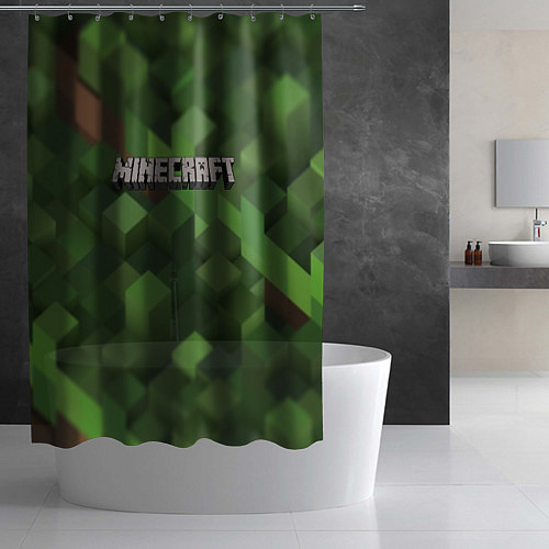 Шторка для ванной MINECRAFT FOREST / 3D-принт – фото 2