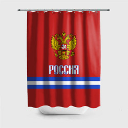 Шторка для душа Хоккей: Россия, цвет: 3D-принт