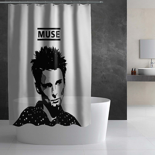Шторка для ванной Muse british rock band / 3D-принт – фото 2