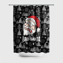 Шторка для душа Плохой Санта с конфетой, цвет: 3D-принт
